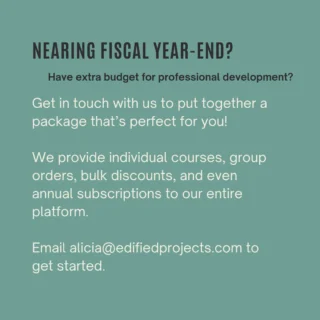 Are you a public sector manager with extra budget for professional development? Get in touch before fiscal year-end to design a package that's perfect for you!⁠
⁠
Contact alicia@edifiedprojects.com to get started.⁠
⁠
#reconciliation #inclusiveworkplaces #workplacewellbeing #training #organizationalchange #inclusion #retention #psychologicalsafety #organizationalculture #inclusiveleadership